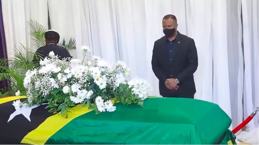Premier Brantley leads Cabinet delegation at the public viewing for former Premier, the late H. E. Vance W. Amory