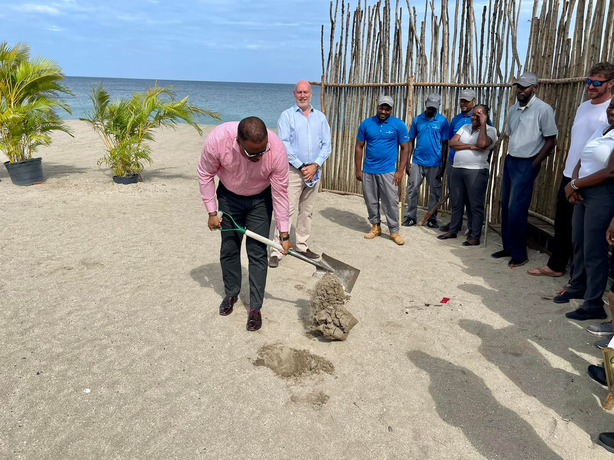 Nevis Premier, proprietors turn sod as Paradise Beach Resort begins rebuilding process