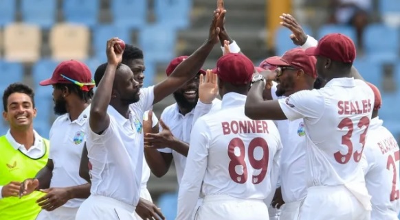 Cricket  : Kemar Roach’s Landmark Day Puts West Indies in Sight of Victory