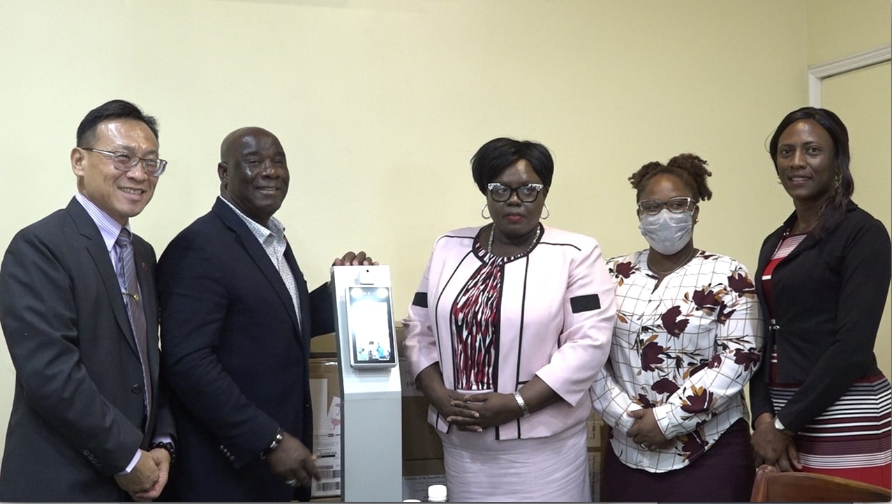 Taiwanese company donates facial recognition thermal scanners to Ministry of Health on Nevis