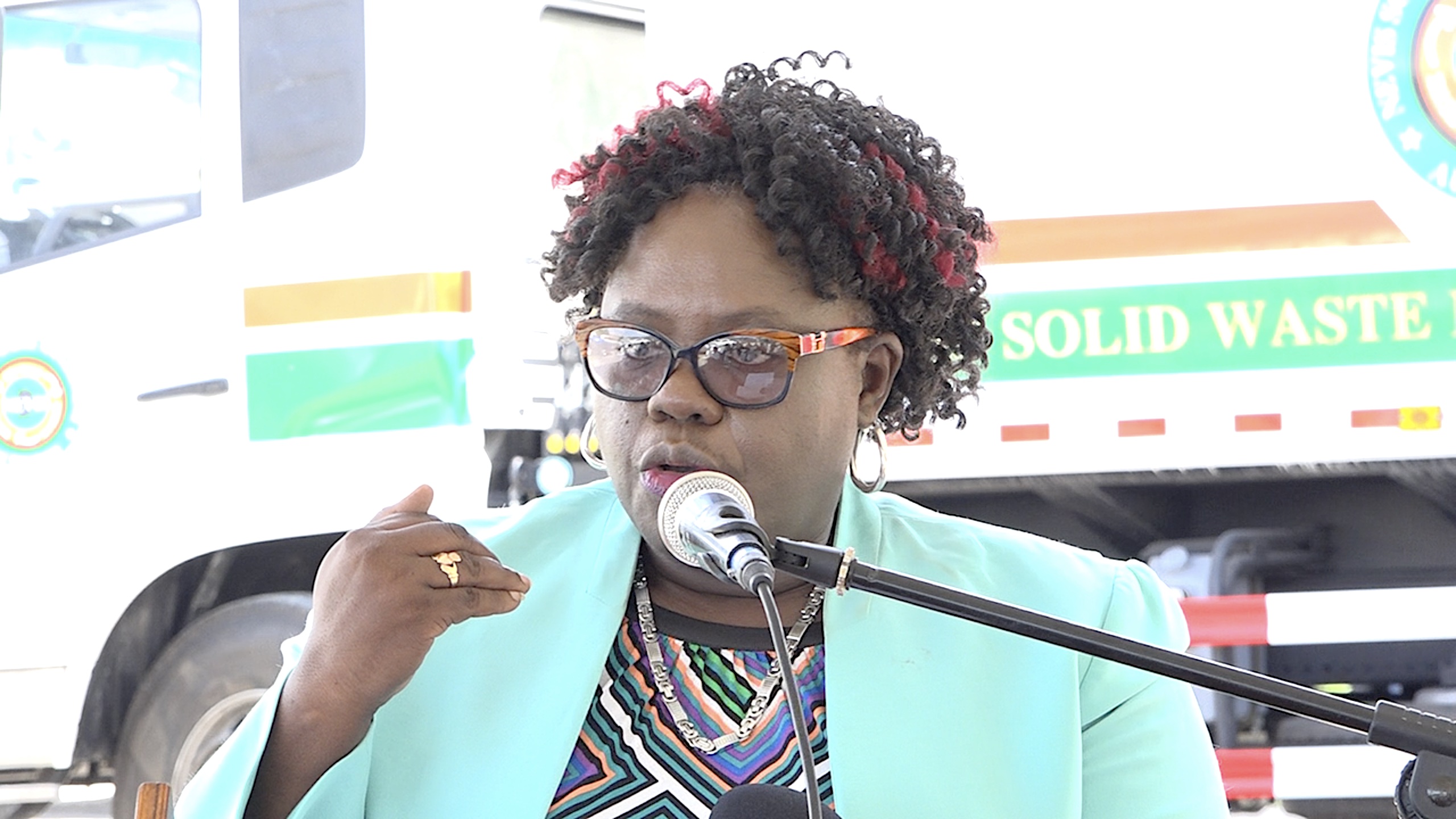 New equipment for Nevis Solid Waste Management Authority will enable entity to chart own course, Junior Minister of Health Brandy-Williams says