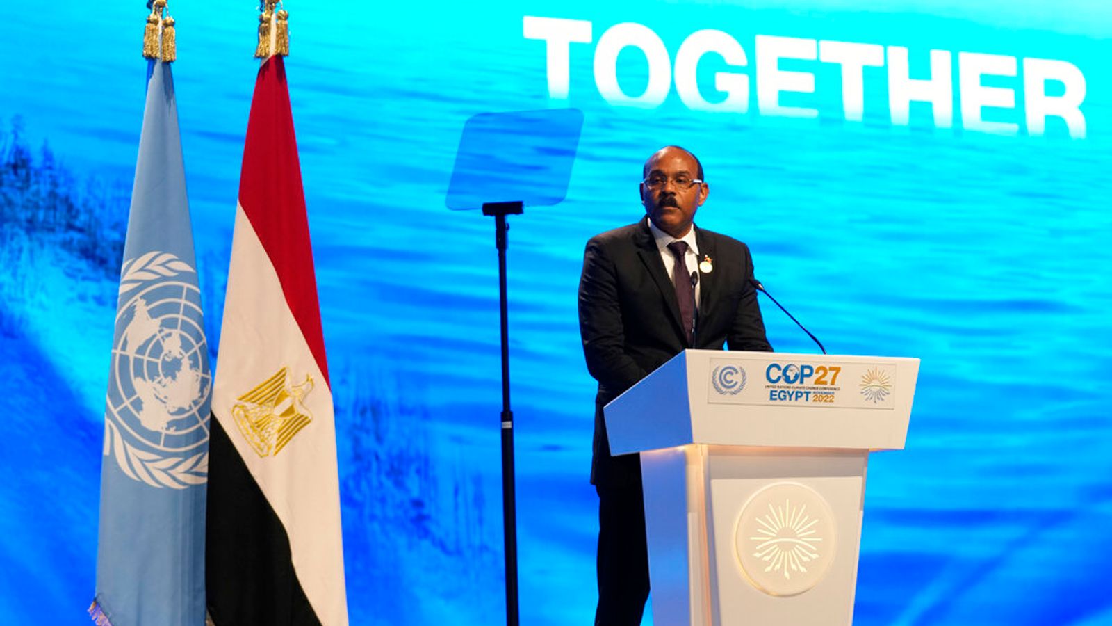 COP27: Antigua’s PM asks ‘Why should we live somewhere else?’ as he says his people don’t want to become climate refugees