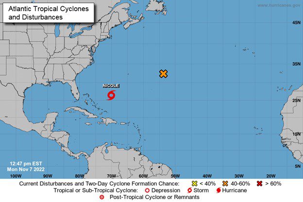 Tropical Storm Nicole approaches The Bahamas; residents prepare for evacuation
