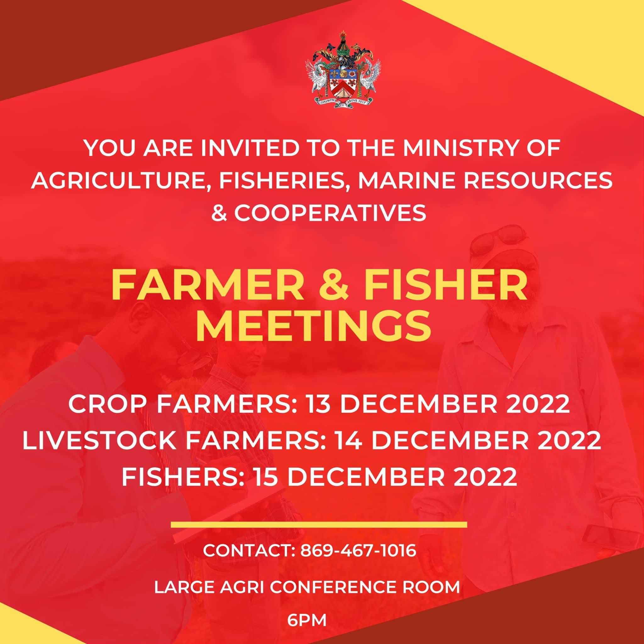 All Farmers and Fishers Invited to Meet with Agriculture Ministry Officials