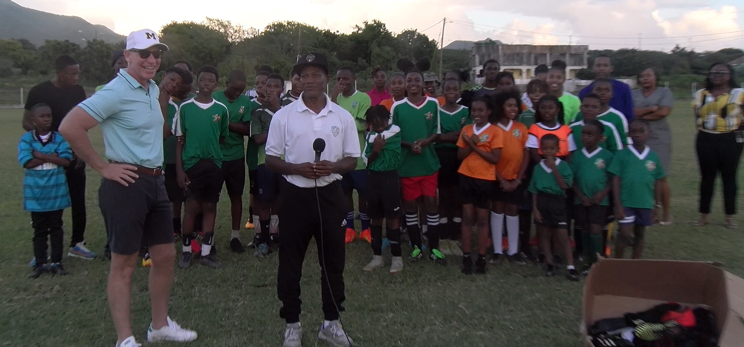 Robert Maxwell Presents Football Equipment to The Bath United Football Club