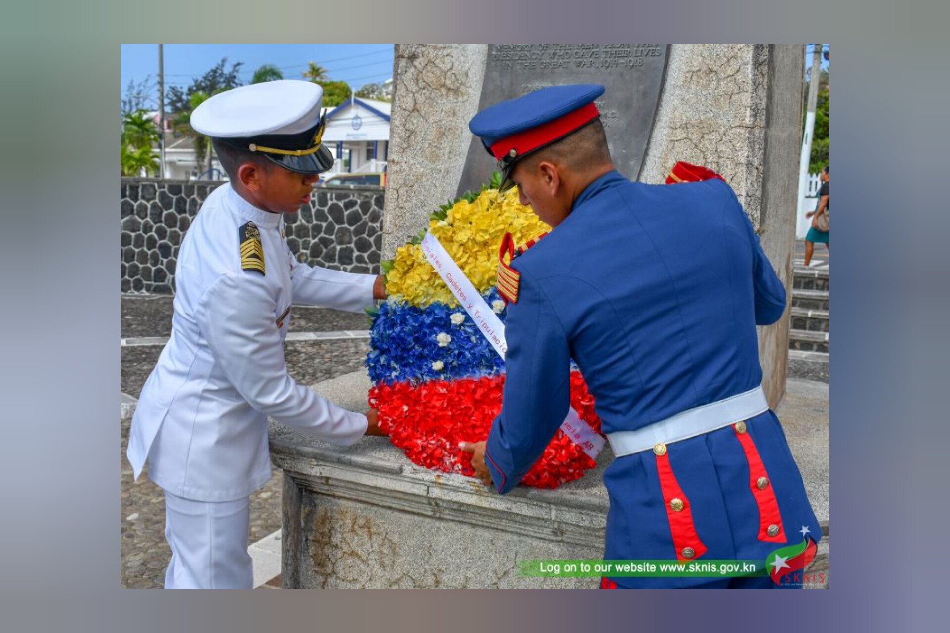 Venezuelan Officers and Cadets Pay Homage to St. Kitts And Nevis and Anguilla Soldiers Killed During the Great Wars