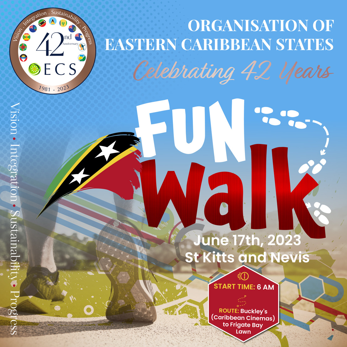 OECS to host Fun Walk in St Kitts and Nevis as part of 42nd Anniversary celebrations