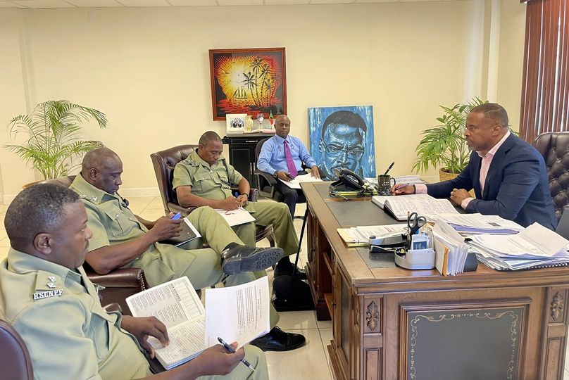 Premier Brantley Urges Police Officers with The Nevis Division to Be Vigilant, Responsive to Crime