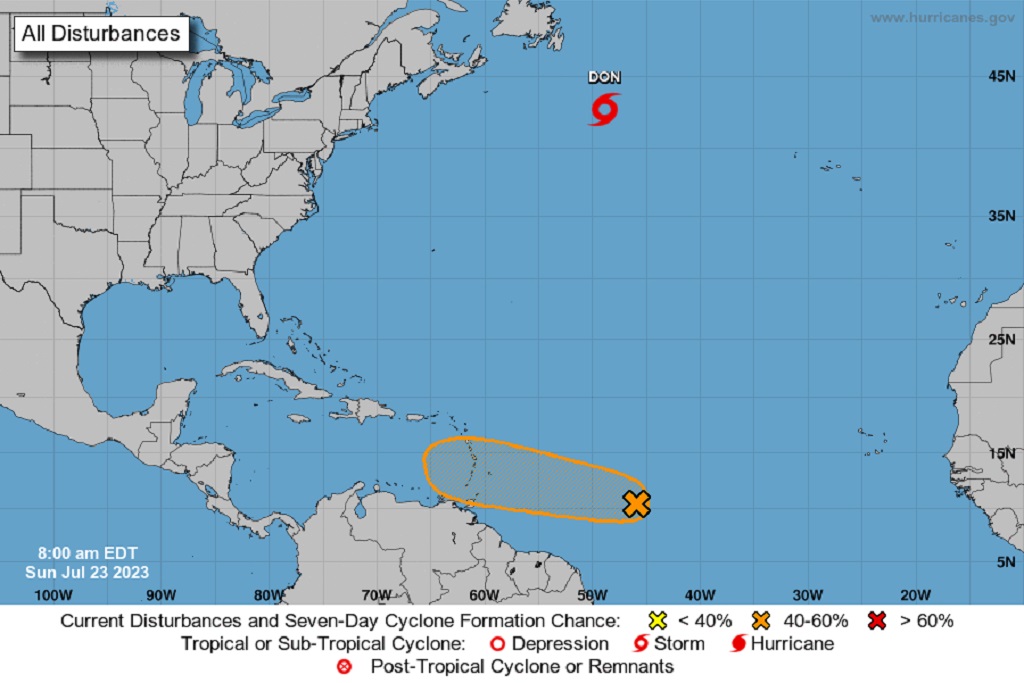 Development Slows on Tropical Wave East of Windward Islands