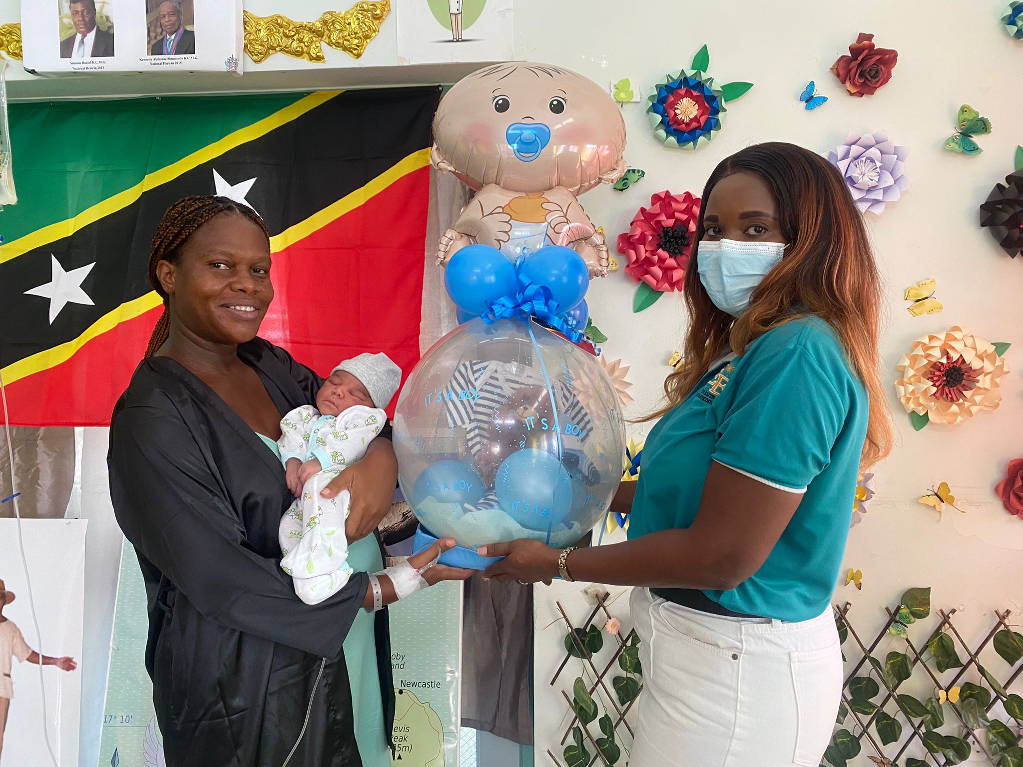 Mother Of Baby Born on SKN National Heroes’ Day Receives Stuffed Surprise Balloon