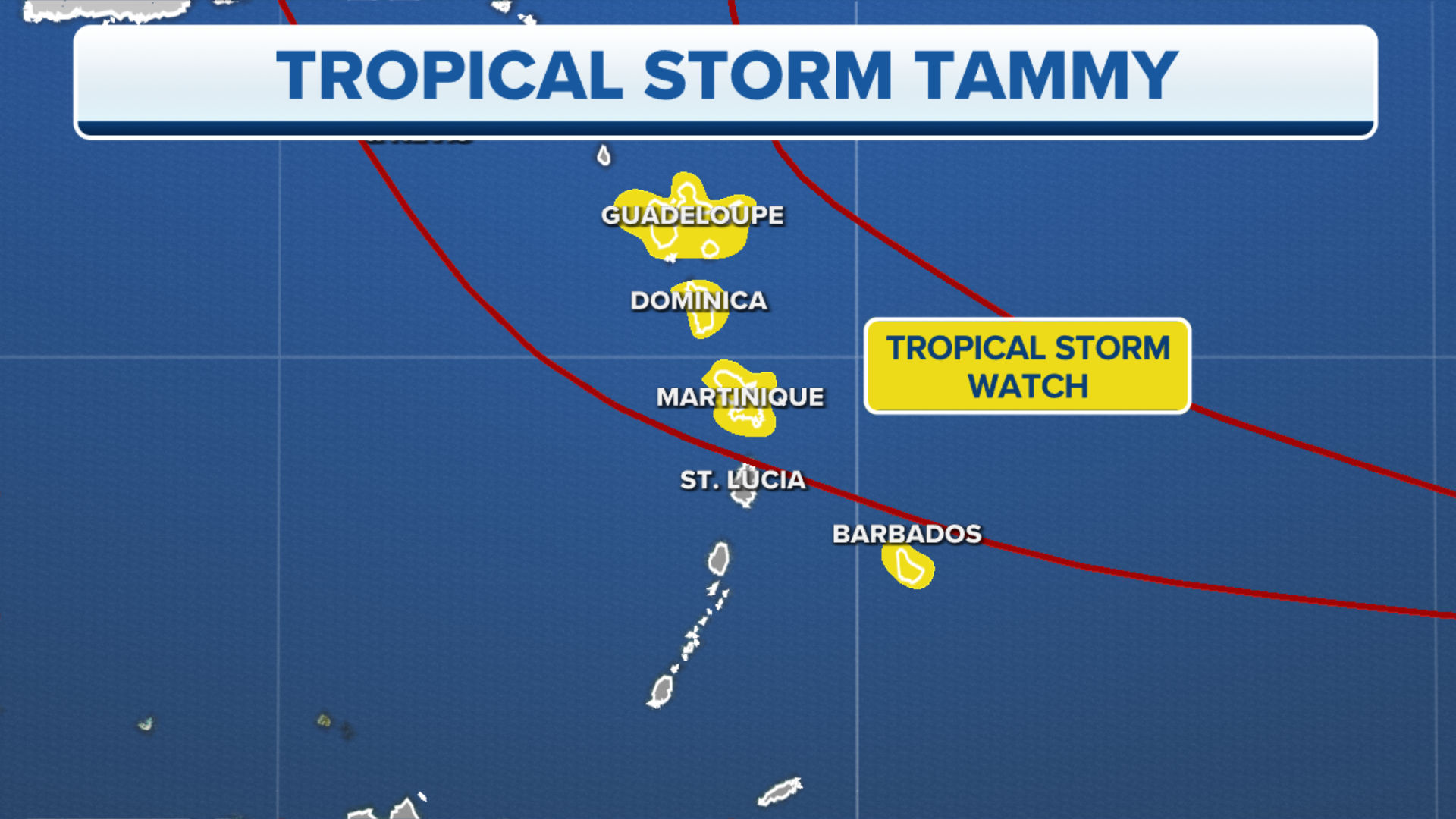 Tropical Storm Tammy expected to become a hurricane after striking eastern Caribbean islands
