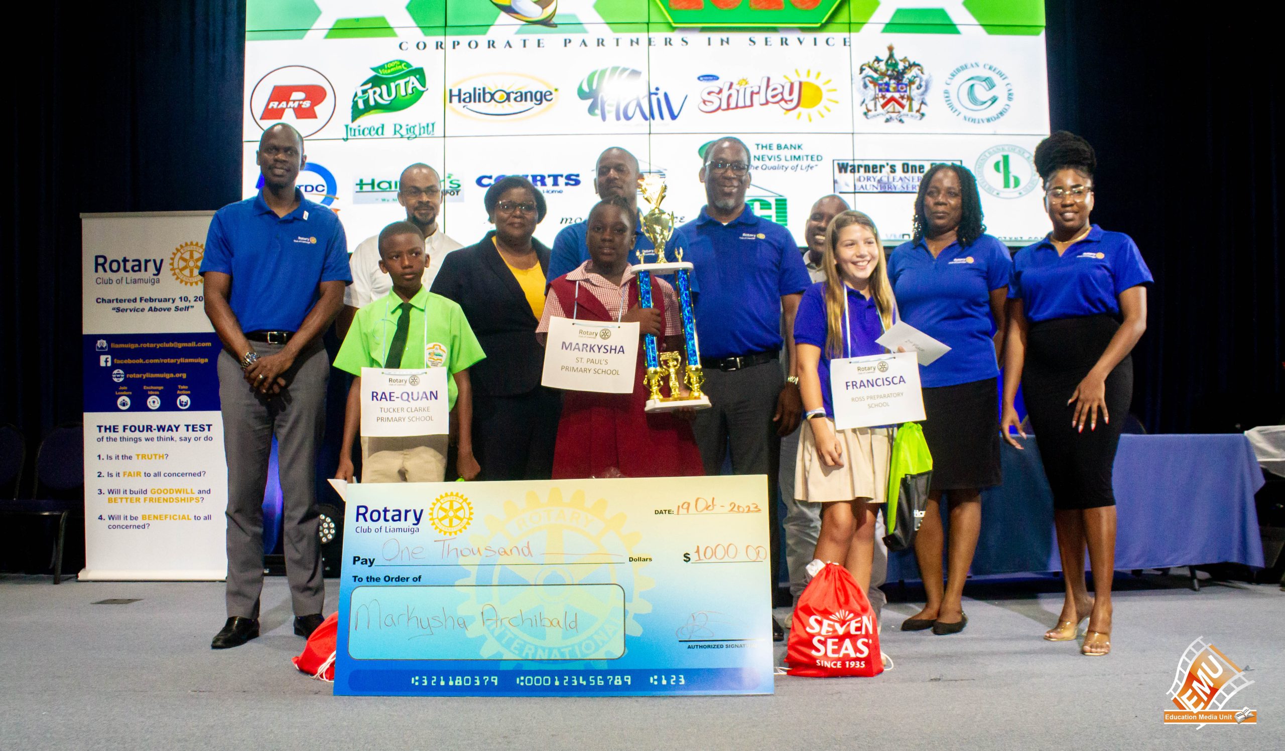 Markysha Archibald Wins Rotary Club of Liamigua 2023  Primary School Spelling Bee Competition