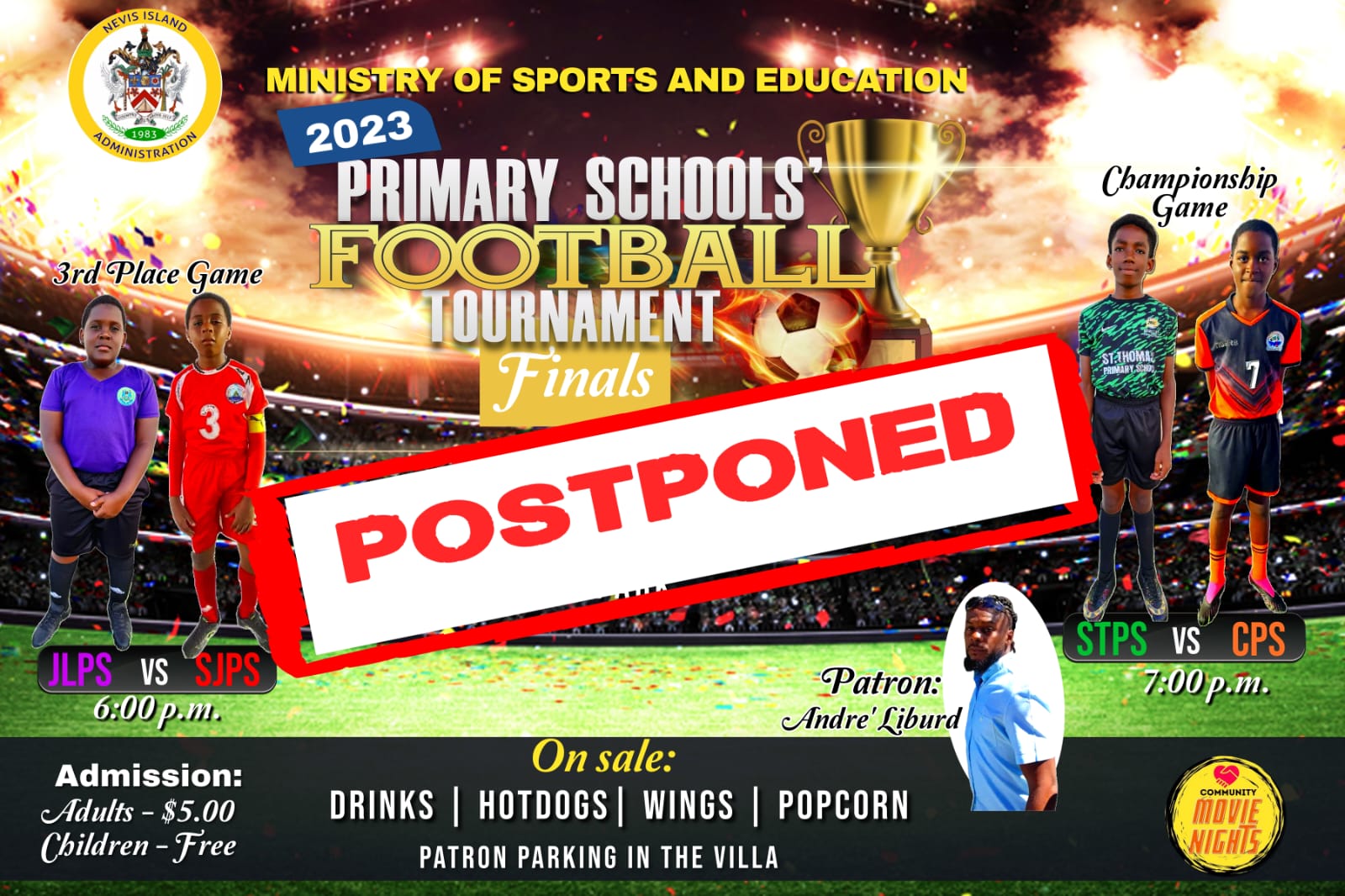 Primary Schools’ Football Finals Postponed