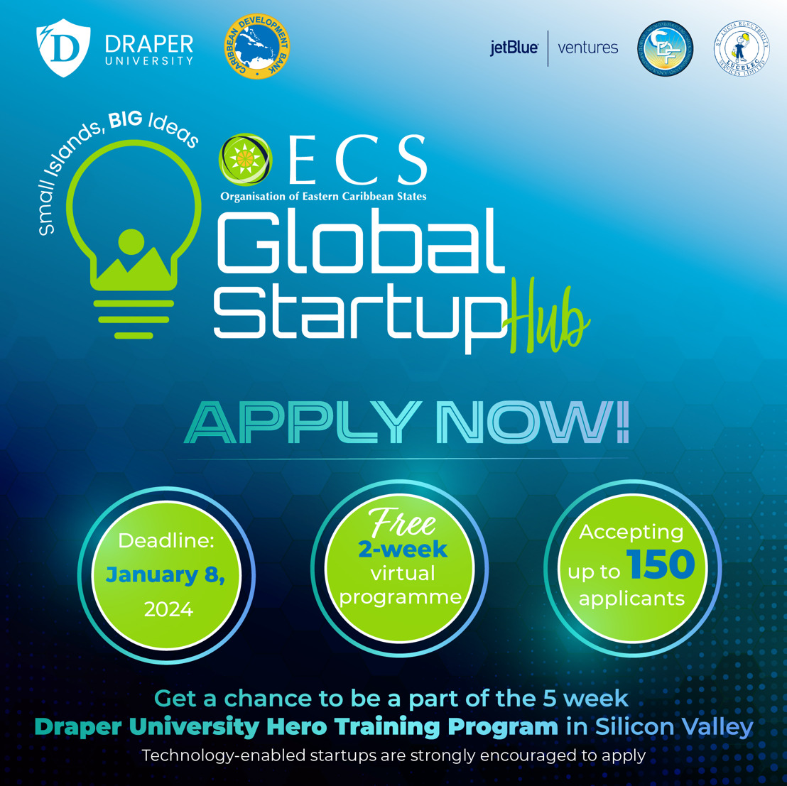 OECS Global Startup Hub – Applications Now Open for February 2024 Cohort!