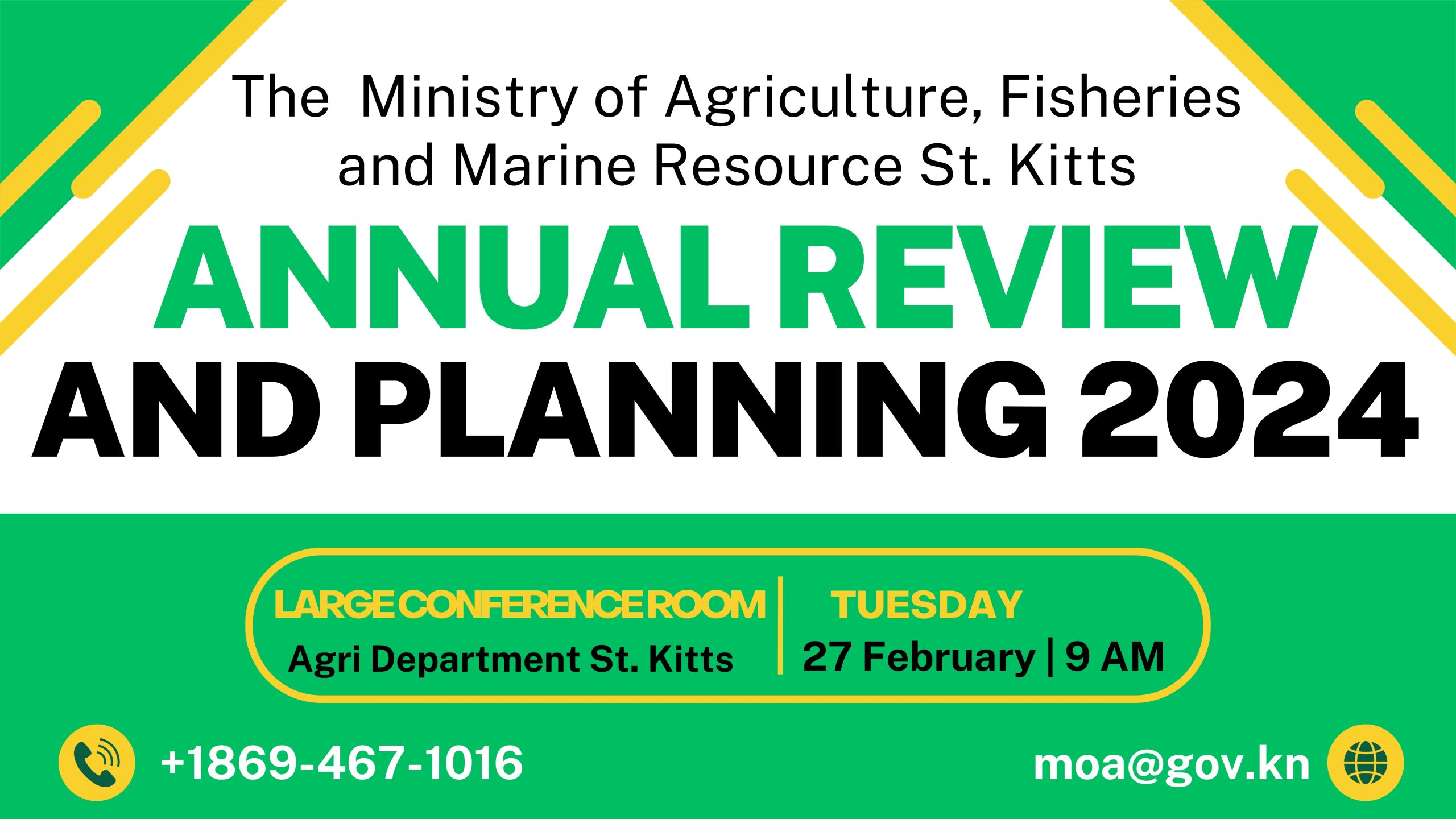 Ministry Of Agriculture Preparing to Host Annual Review and Planning Meeting on Tuesday