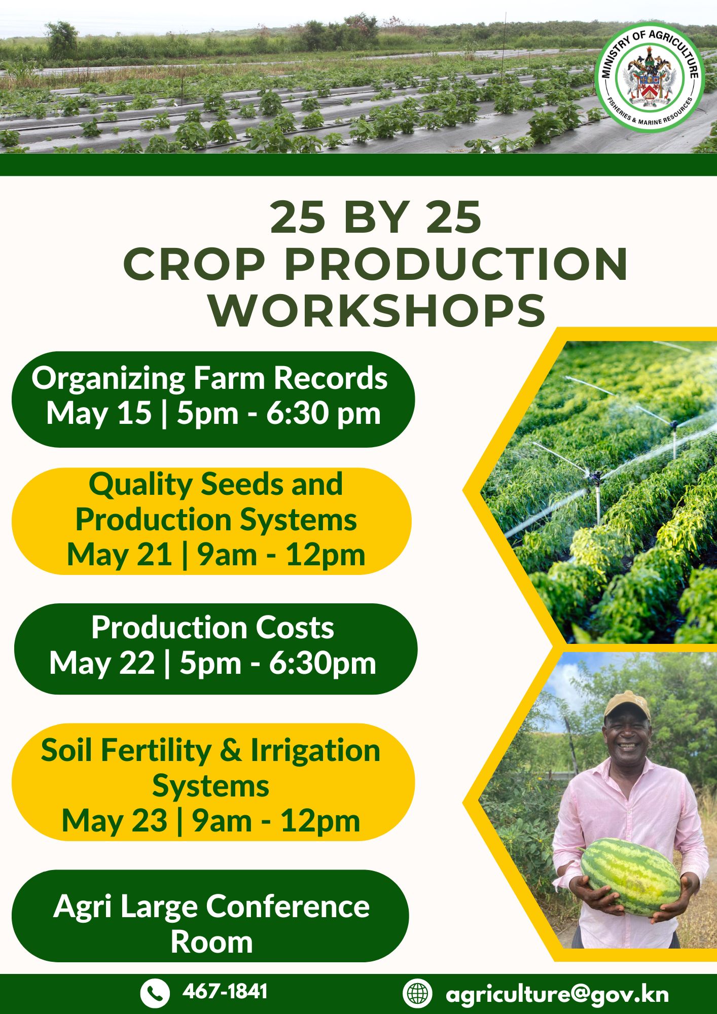 Farmers Invited to Participate In 25 By 25 Crop Production Workshops This Month