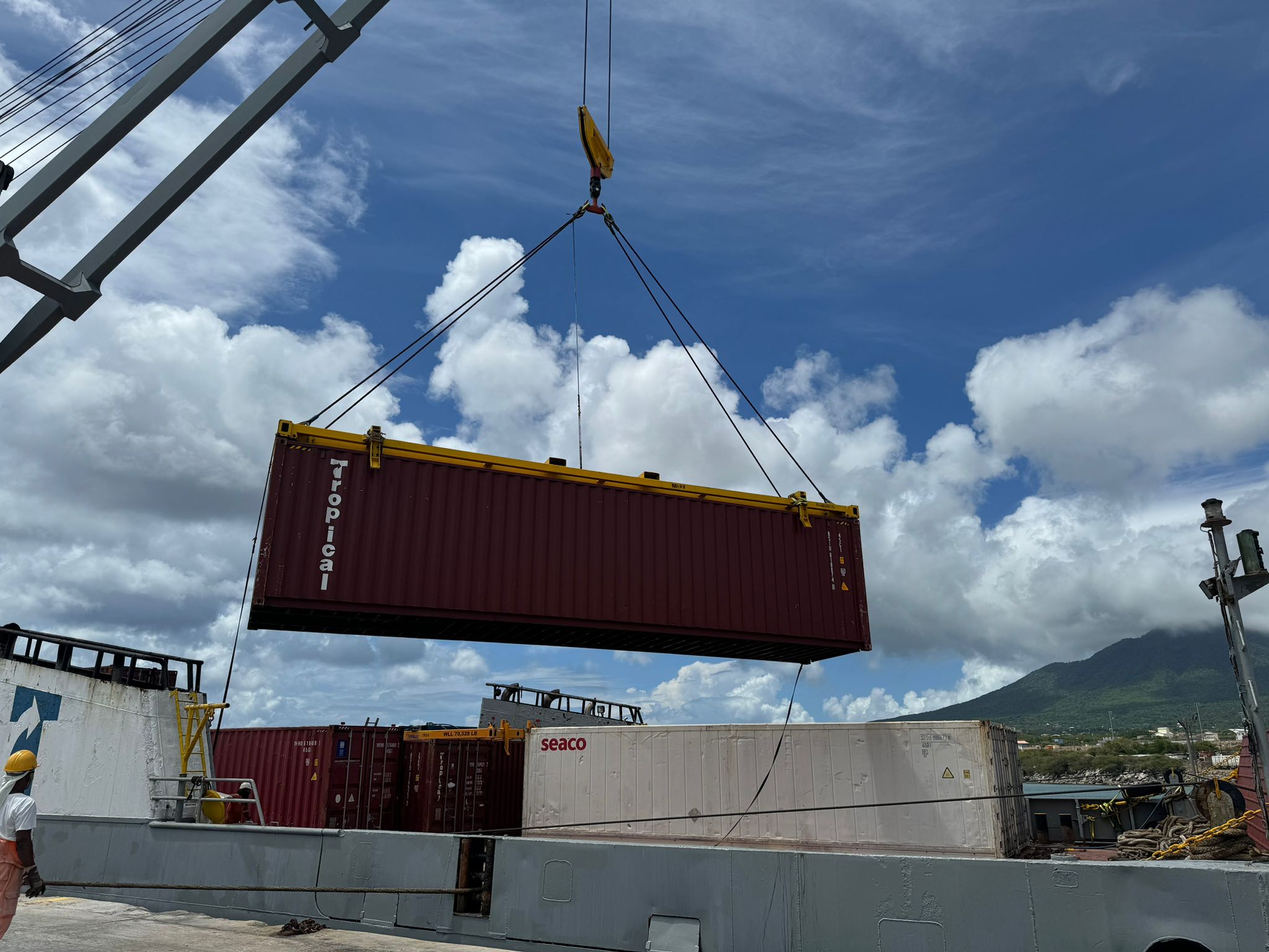 A Container of Plastic Recyclables Exported From Nevis