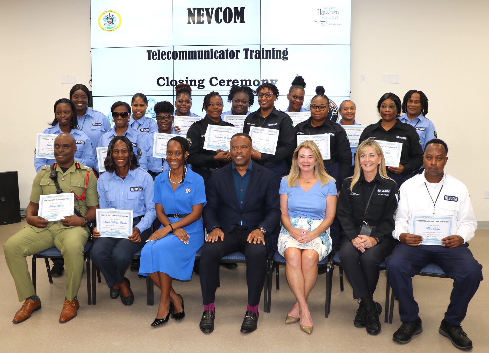 First Cohort Of 9-1-1 Emergency Dispatchers on Nevis Receive International Public Safety Certification