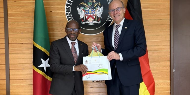 German Ambassador His Excellency Dr. Christophe Eick Discusses Bilateral Cooperation with Minister of Foreign Affairs the Rt. Hon. Dr. Denzil Douglas