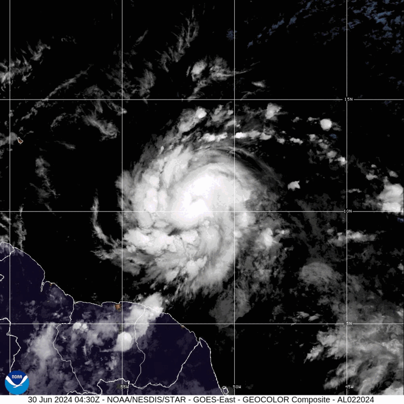Hurricane Beryl Nears Caribbean islands as “Extremely Dangerous” Category 4 Storm