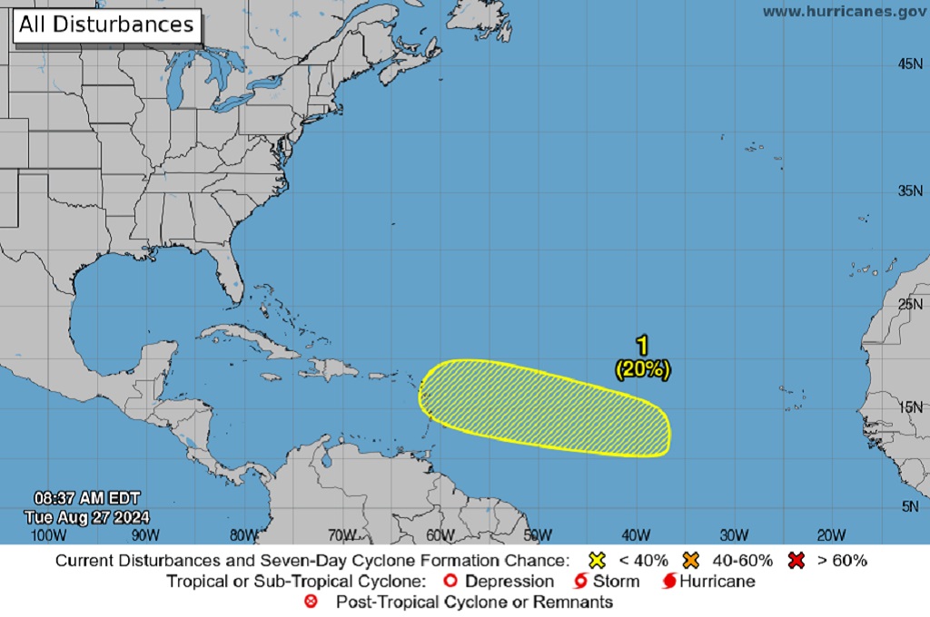 NHC Monitoring Area of Low Pressure In Central Tropical Atlantic