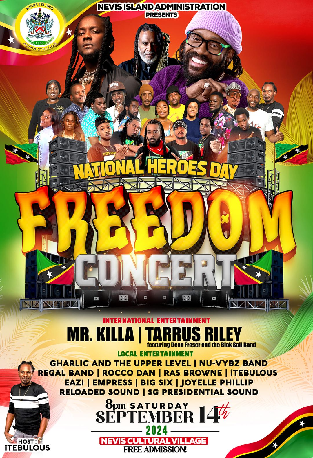 Tarrus Riley, Mr. Killa to Headline NIA’s Freedom Concert on Saturday