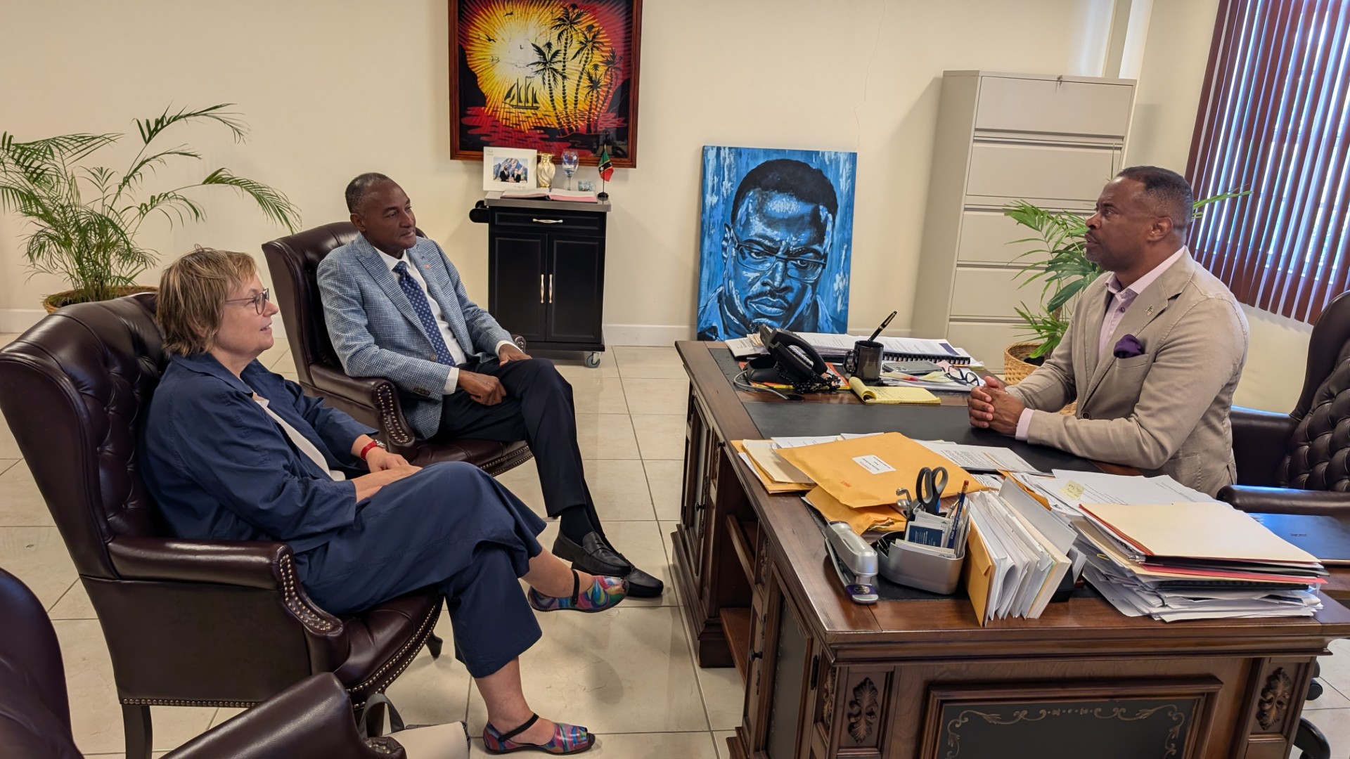 Swiss Ambassador Pays Courtesy Call on Nevis Premier Hon. Mark Brantley