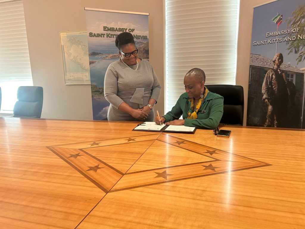 Ambassador of Saint Kitts and Nevis to the United States Signs MOU with Liamuiga Oualie Arts Foundation (LOAF), on behalf of the Government of Saint Kitts and Nevis