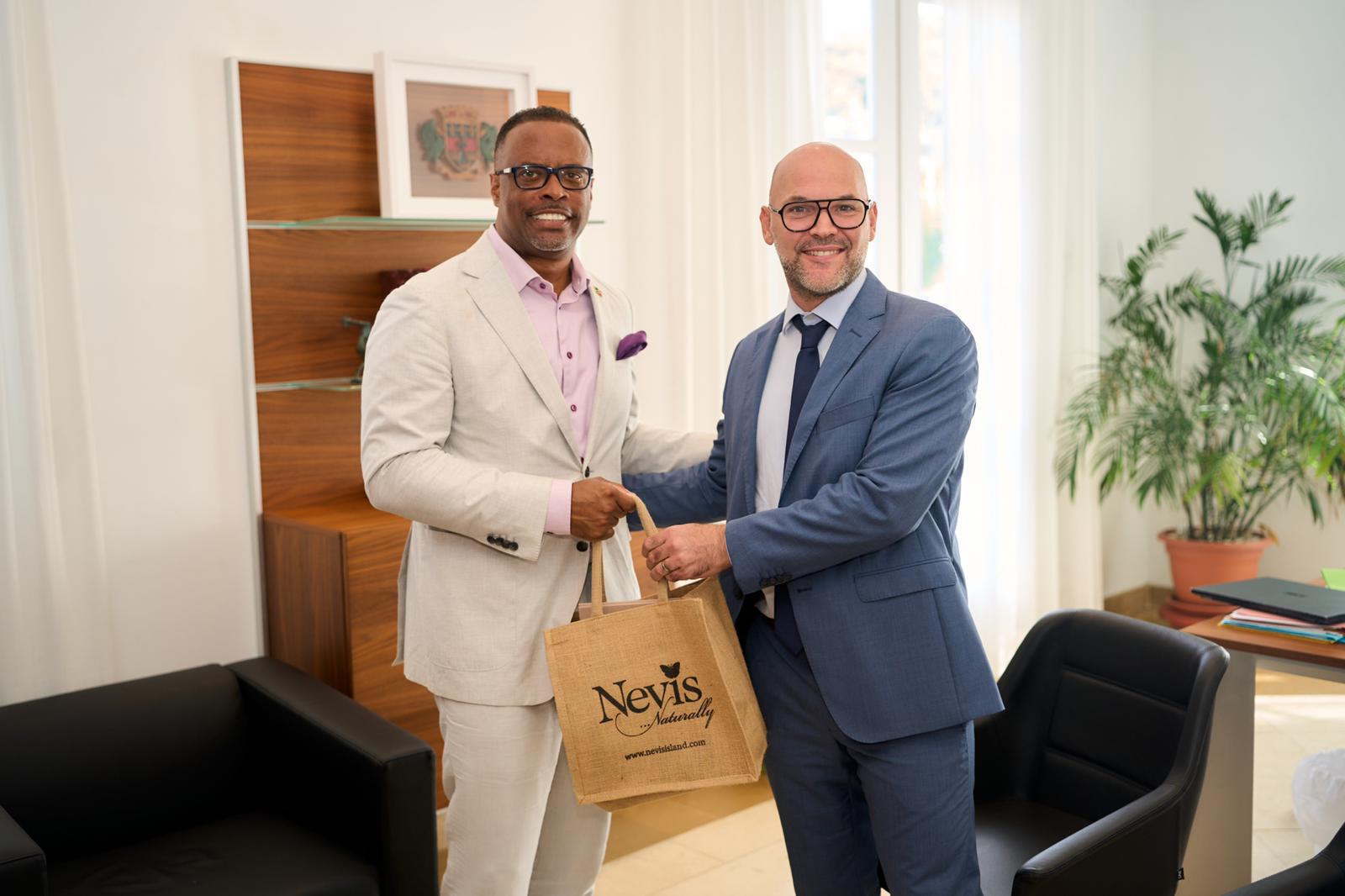 Nevis Premier Mark Brantley and President Xavier Lédée Engage in Bilateral Discussions on St. Barths