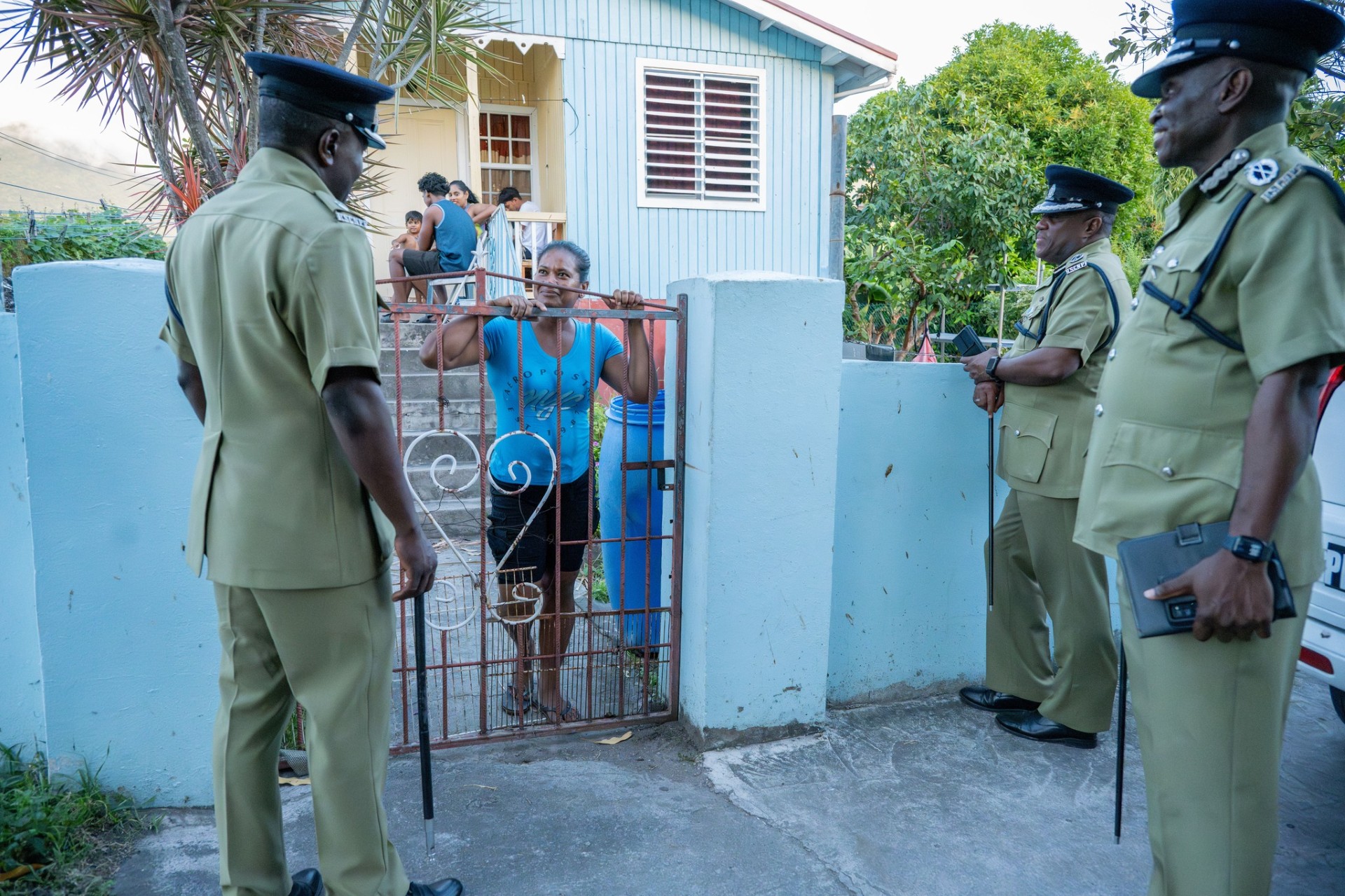 Police High Command Joins Division C for Community Walkthrough in Charlestown, Nevis