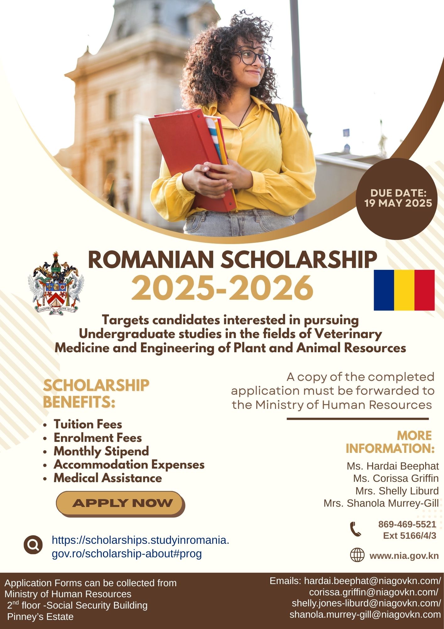 Romanian Scholarship 2025-2026 on Offer for St. Kitts and Nevis Nationals