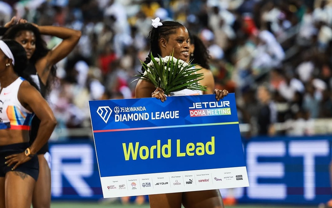 Tia Clayton Leads the World • Twins Finish One-Two in Doha