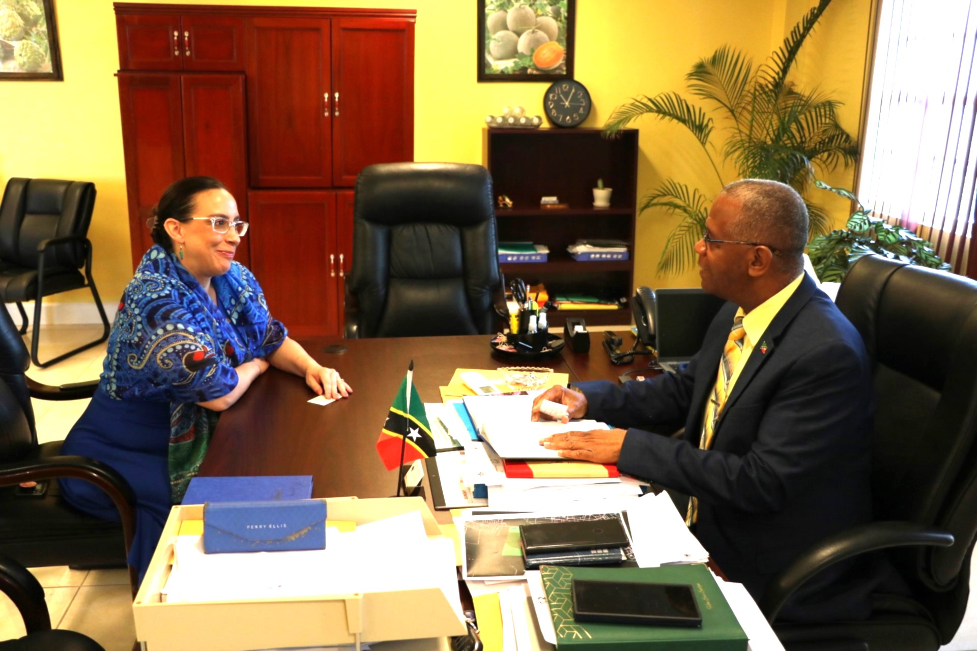 Acting Premier Evelyn Holds Bilateral Talks with Canadian High Commissioner H.E. Brenda Wills