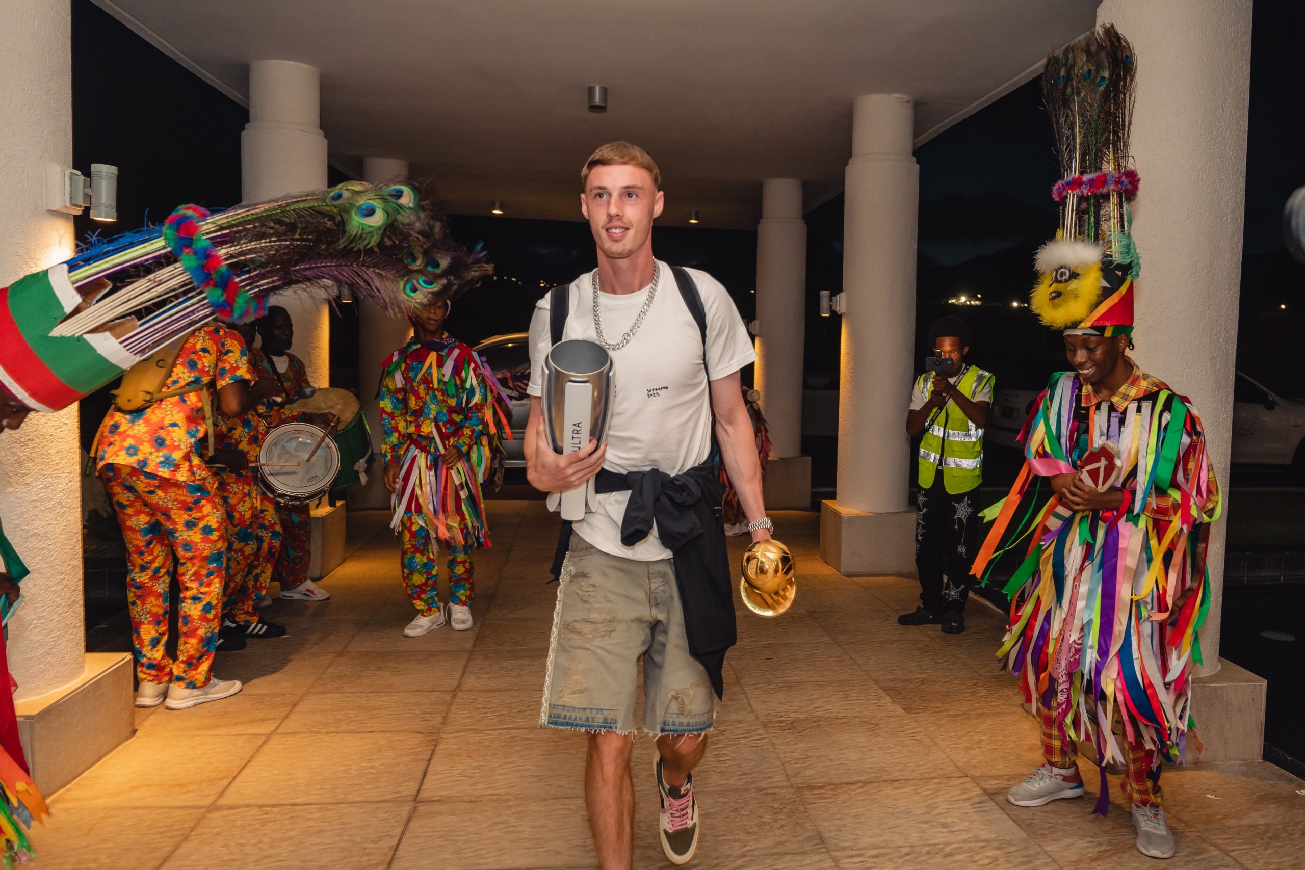 Cole Palmer Arrives  to Hero’s Welcome in St Kitts