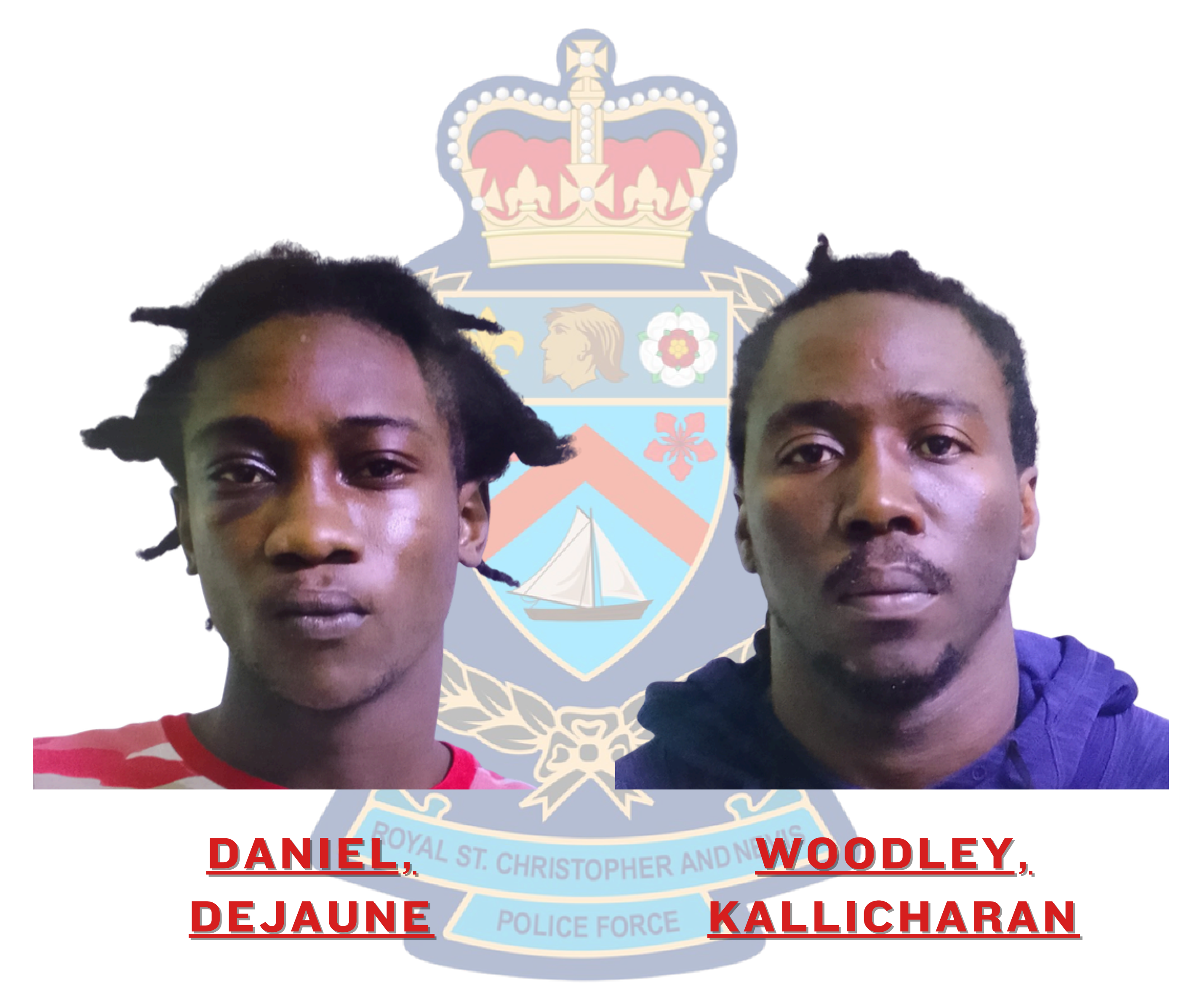Dejaun Daniel & Kallicharan Woodley Charged in Connection with Firearm Contraband Recovery on St. Kitts