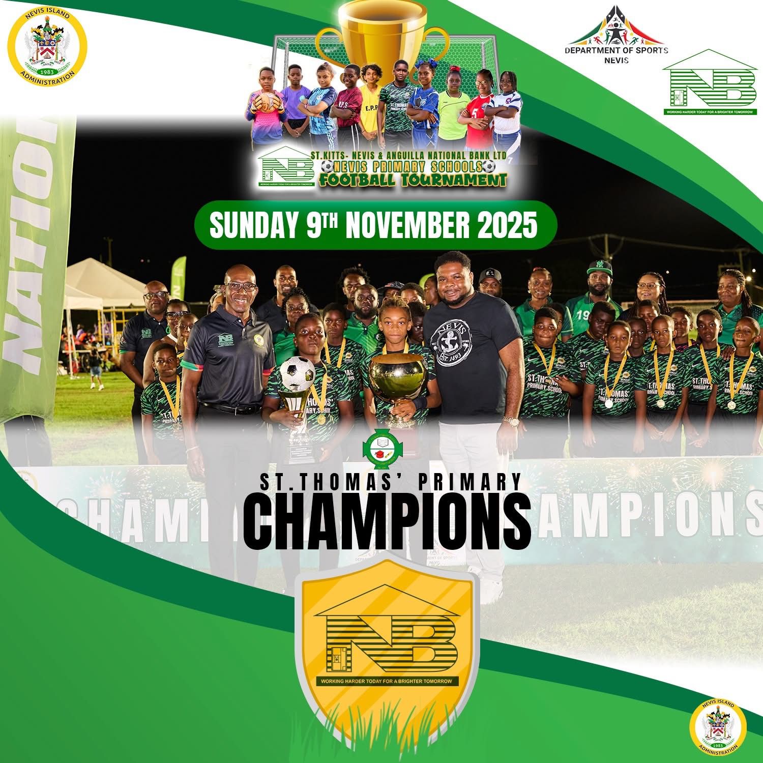 Celebrating the 2025 Nevis Primary Schools Football Tournament!