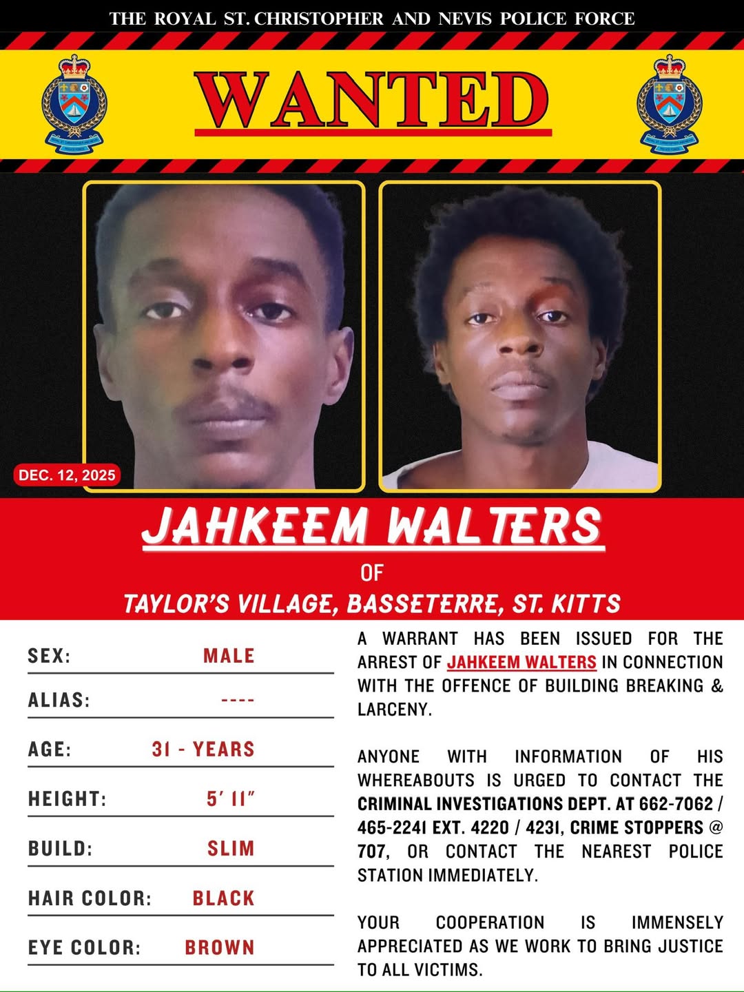 Wanted : Jakeem Walters
