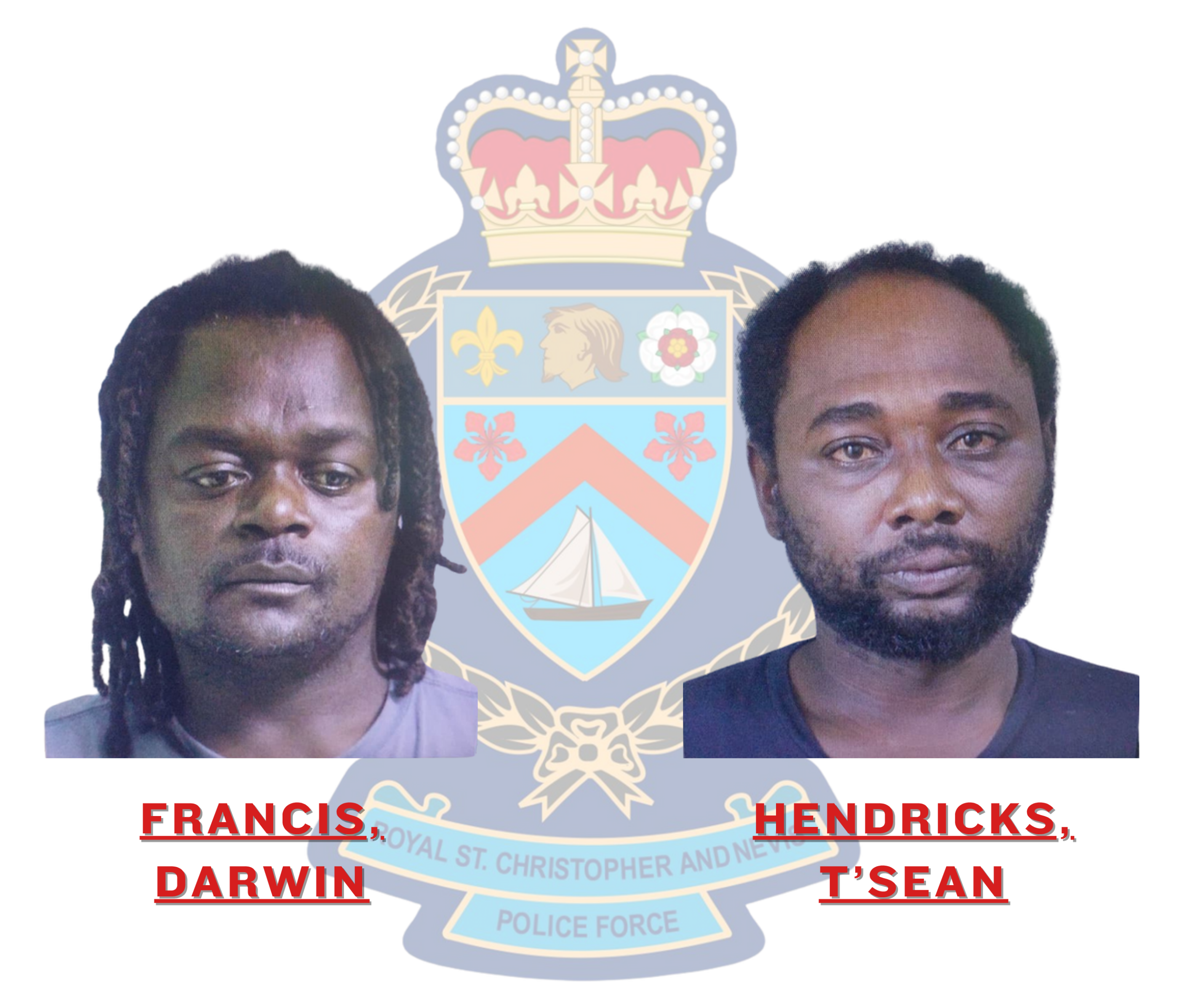 T’sean Hendricks & Darwin Francis Charged in Connection with Firearm Contraband Recovery