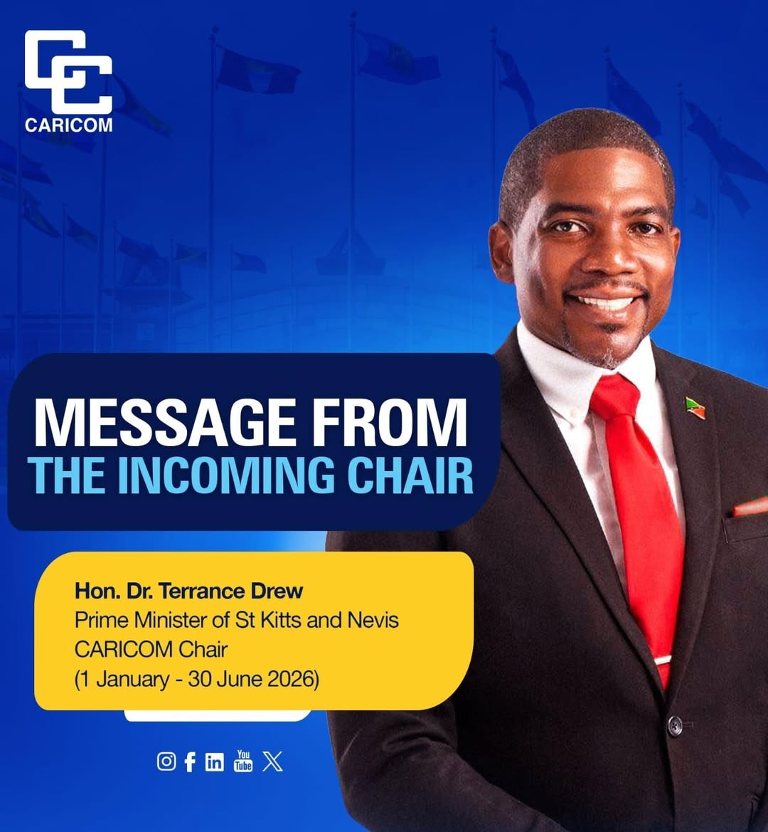 New Year Message from Incoming Chair of the Caribbean Community, Hon. Dr. Terrance Drew, Prime Minister of St. Kitts and Nevis