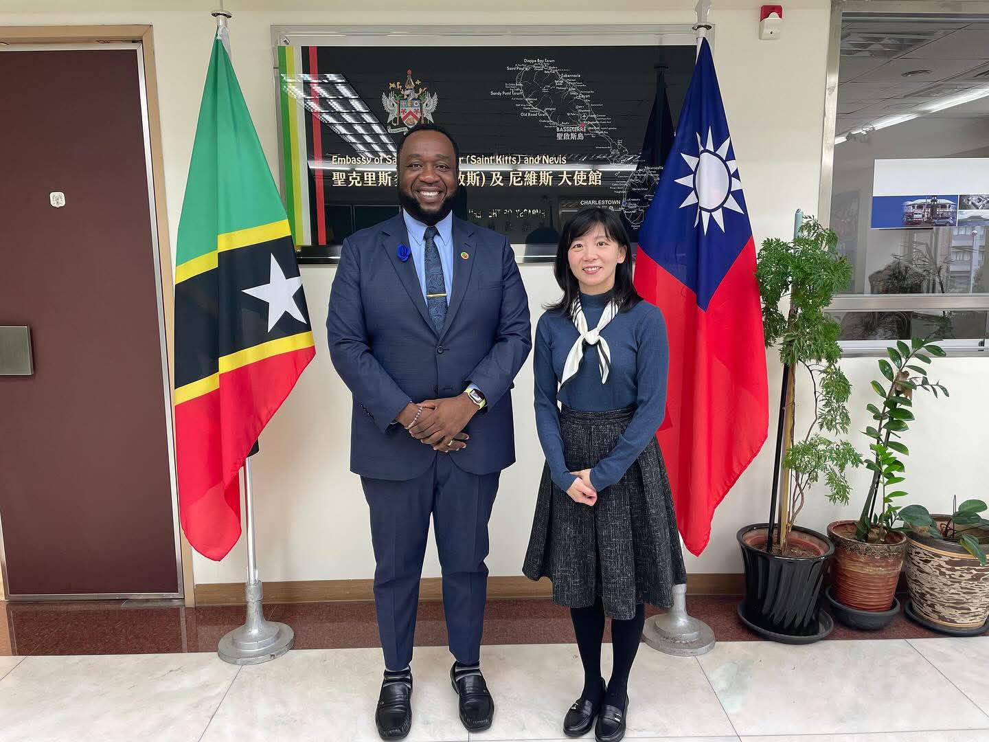 St. Kitts and Nevis’ Ambassador in Taiwan Holds Talks with Taiwan’s Director of International Affairs