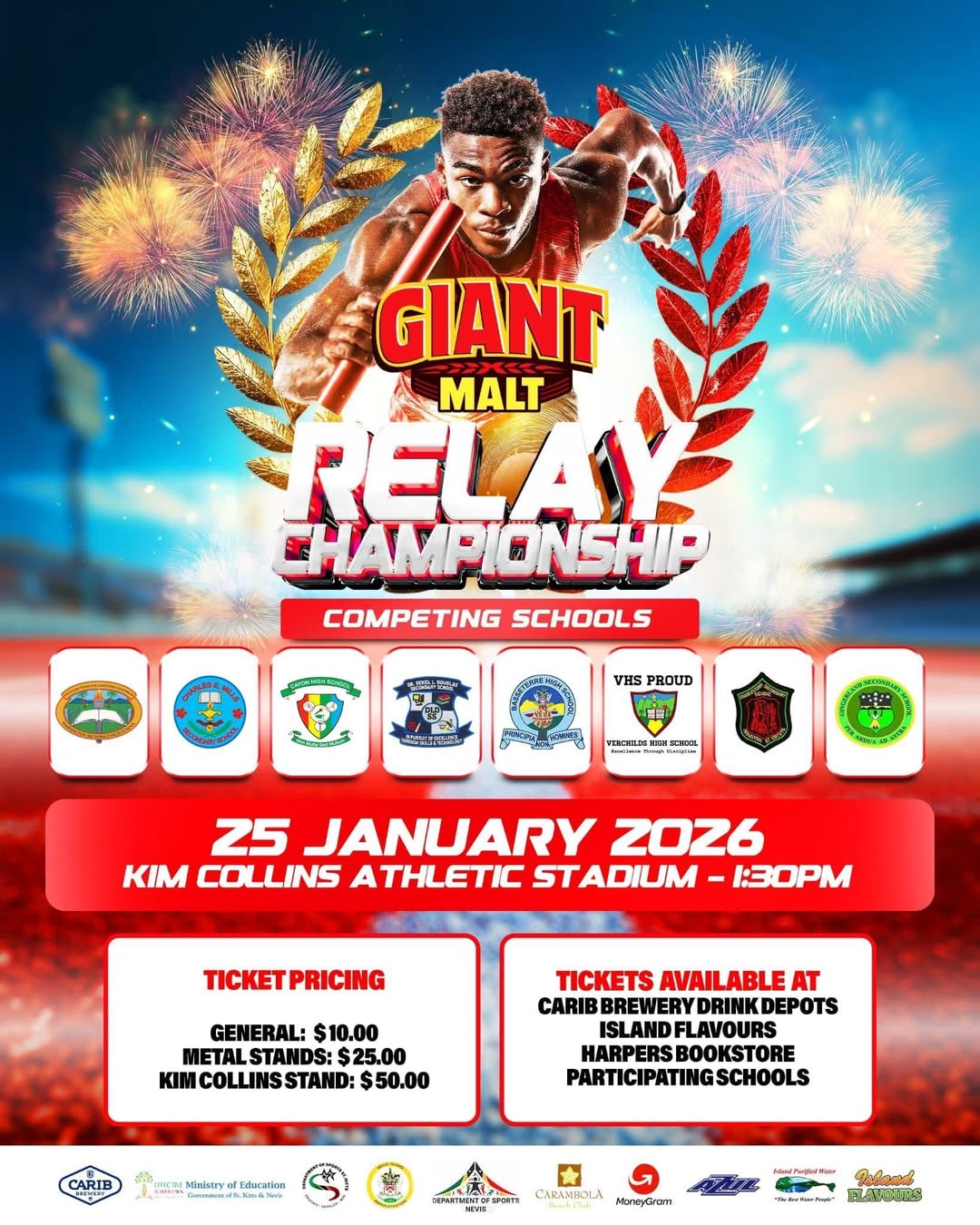 Nevis Student-Athletes Head to St. Kitts for 2026 Giant Malt Relay Championship