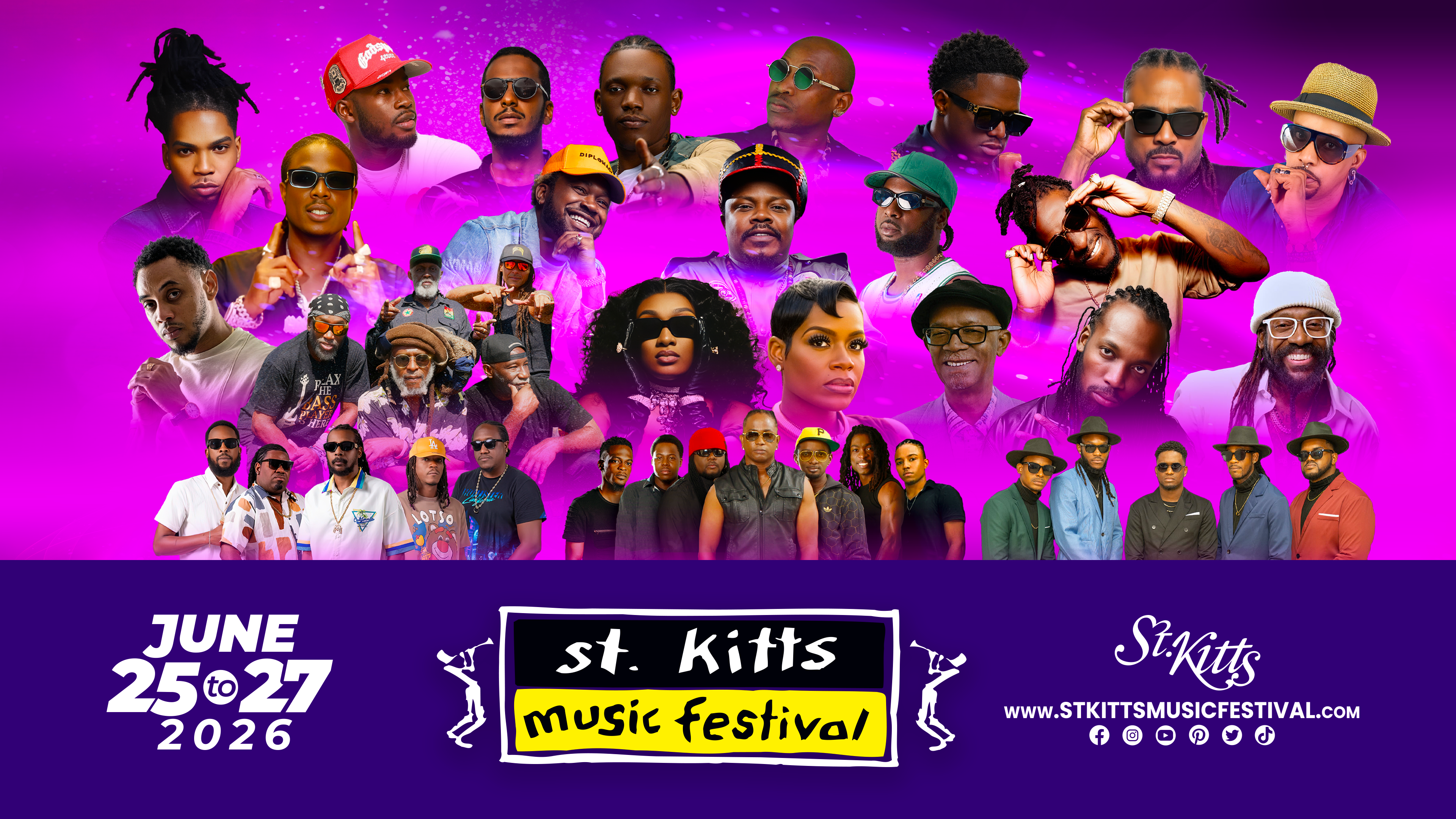 St. Kitts Music Festival  Unveils Powerhouse 2026 Roster Featuring Heavy Hitters and Chart-Topping Artistes
