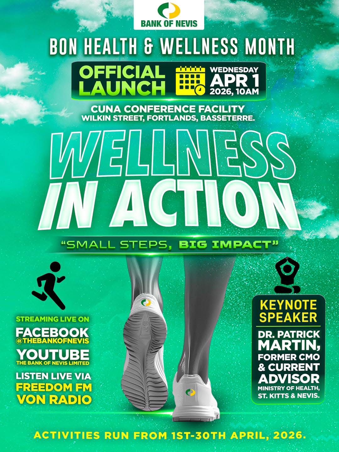 Bank of Nevis to Launch BON Health & Wellness Month 2026