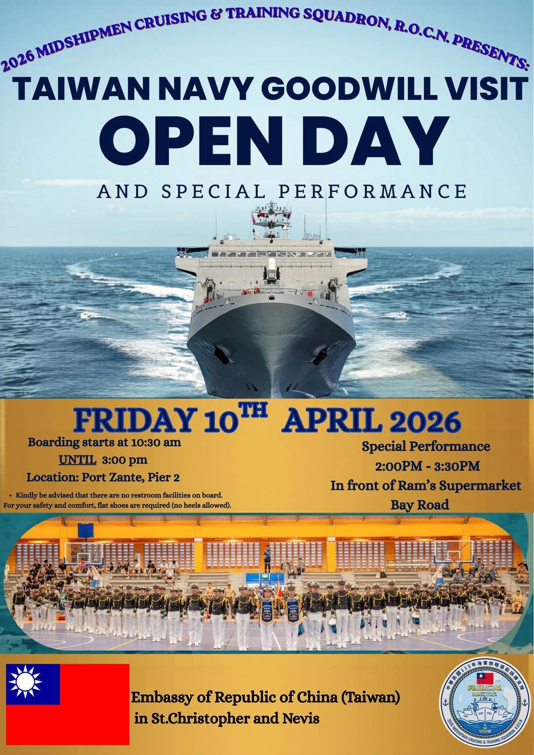 Historic Visit – Taiwan Navy Comes to St. Kitts!