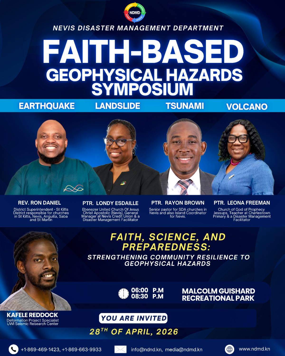 NDMD to Host Faith-Based Geophysical Hazards Symposium