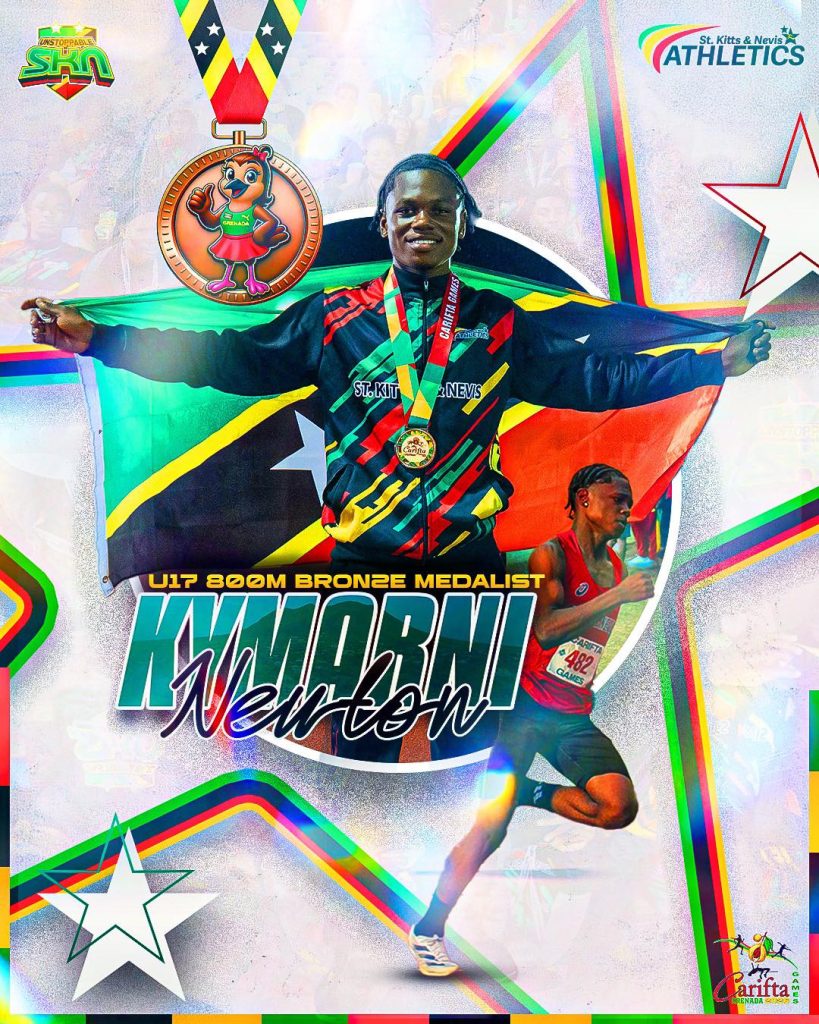 Nevis’ Kymarni Newton secures Team SKN’s lone medal at CARIFTA 2026