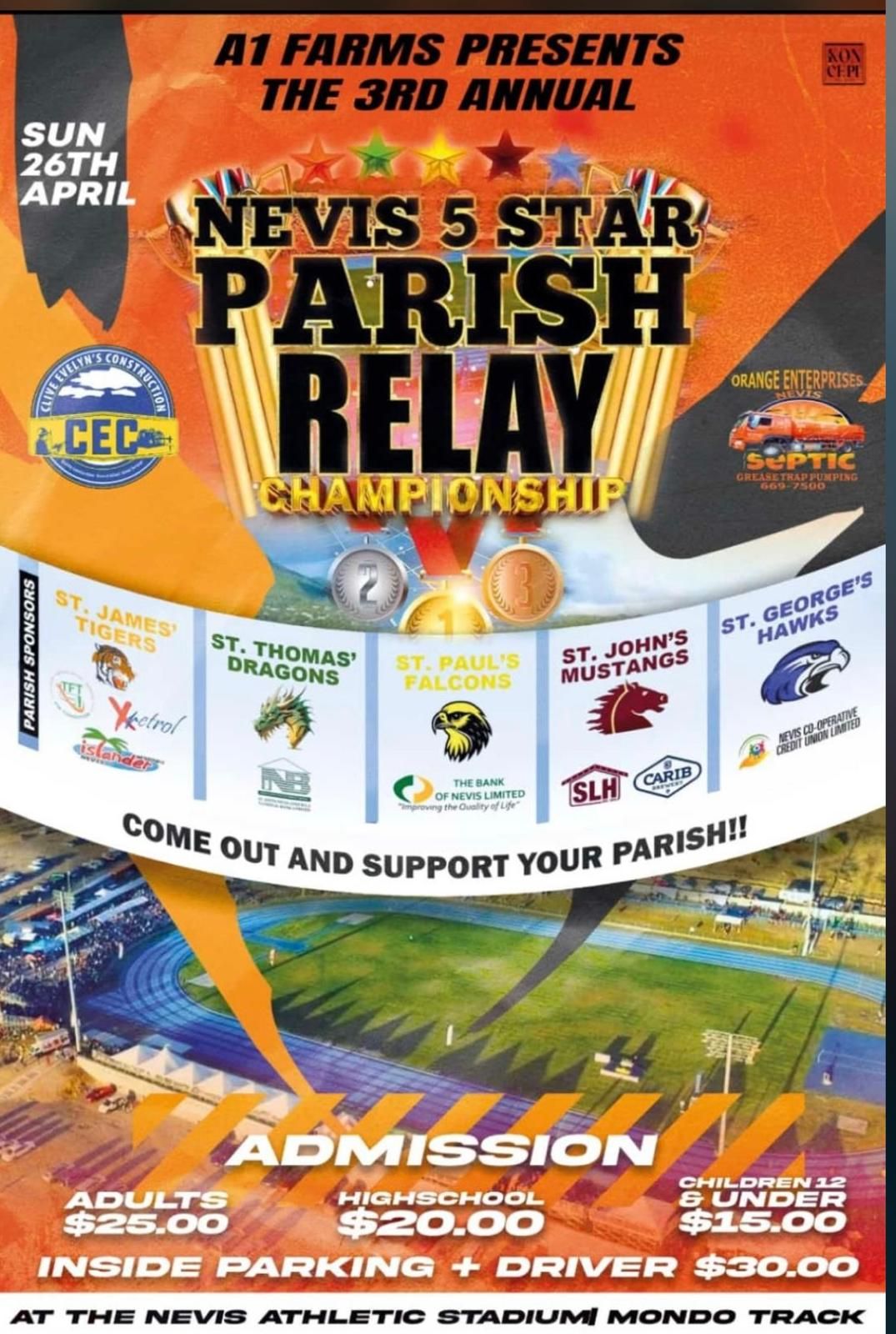 A1 Farms Parish Relay Festival Set for Exciting Third Staging