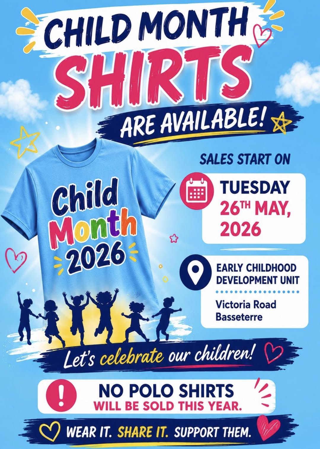 Child Month 2026 Shirts Now Available in St. Kitts And Nevis