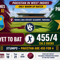 Cricket : Pakistan Post 455/4 at Stumps on Opening Day Against West Indies Select XI