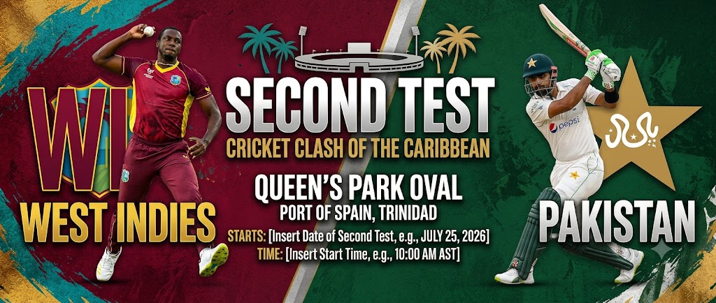 Cricket : West Indies to Face Pakistan in Second Test at Queen’s Park Oval